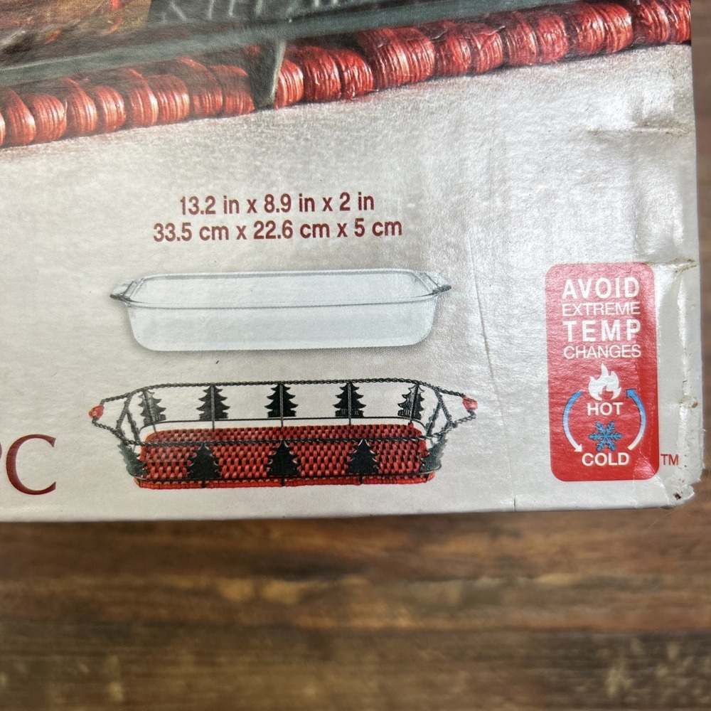 Pyrex Christmas Tree Basket Holiday Serveware 2 Piece Set Limited Edition NEW‎ - Picture 6 of 14